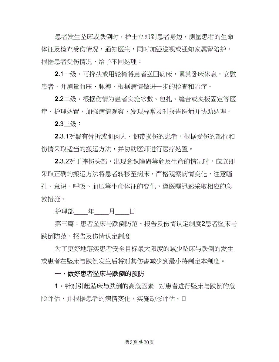 坠床与跌倒防范、报告及伤情认定制度（2篇）.doc_第3页