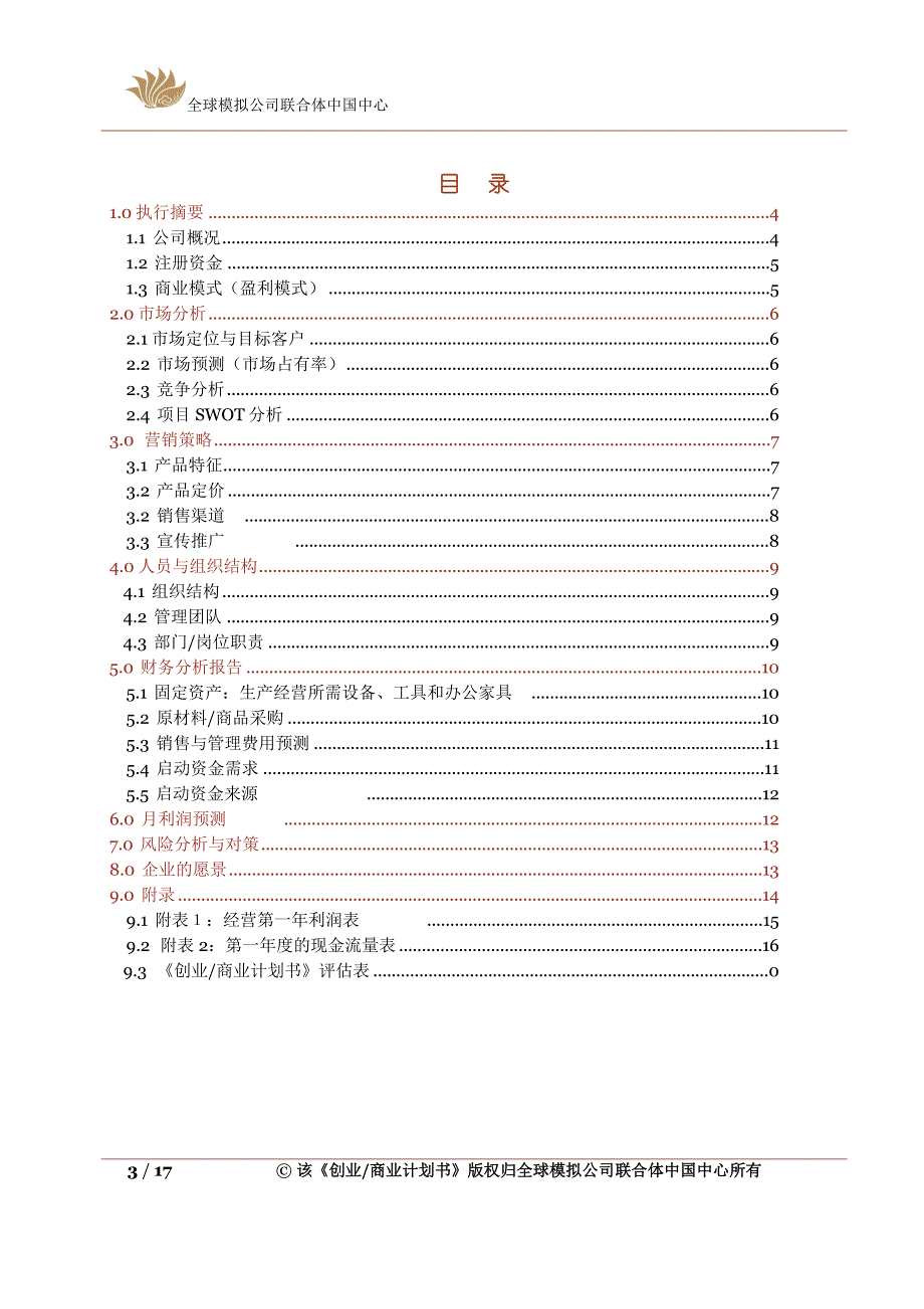 创业商业计划书模板 (空白)(Version12)20100322.doc_第3页