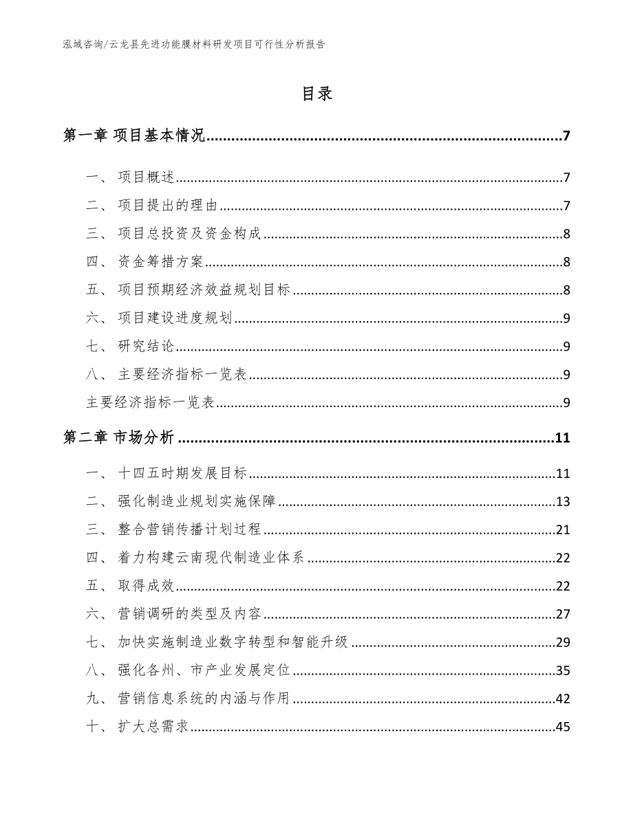 云龙县先进功能膜材料研发项目可行性分析报告_第2页