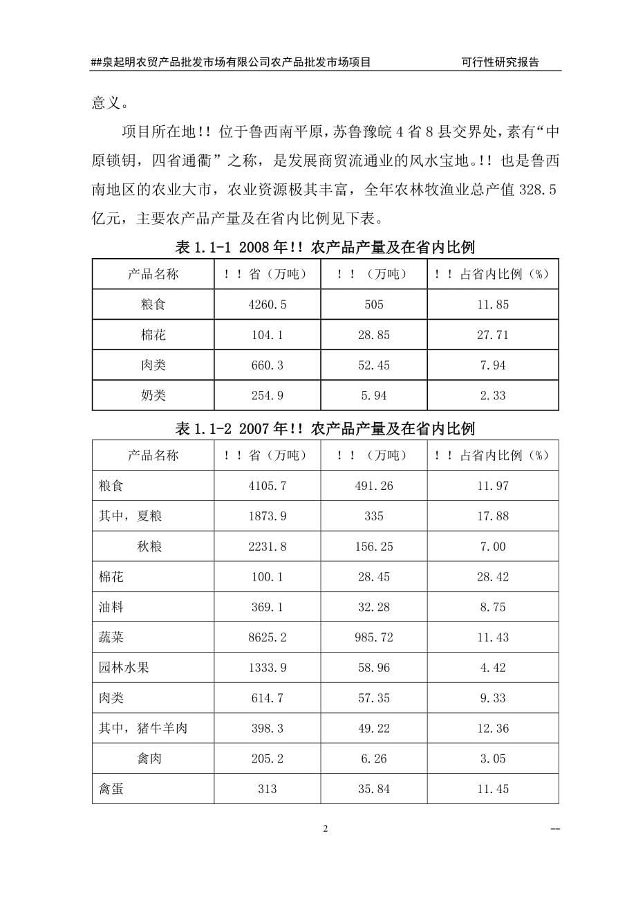 农贸产品批发市场有限公司农产品批发市场项目申请立项可行性分析研究论证报告.doc_第5页