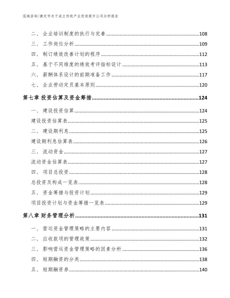 康定市关于成立传统产业改造提升公司分析报告（参考模板）_第5页