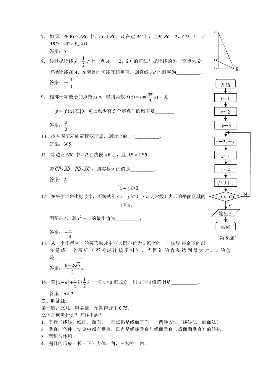 江苏省高考数学试题目预测及解答_第2页