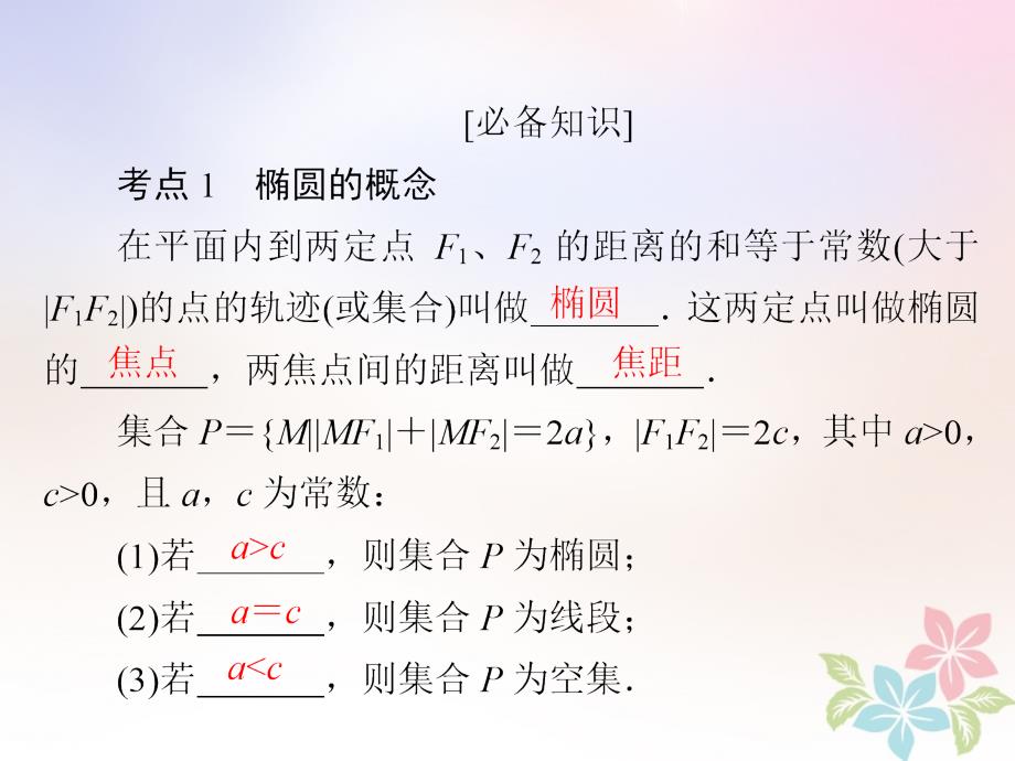 全国版高考数学一轮复习第8章平面解析几何第5讲椭圆课件_第4页