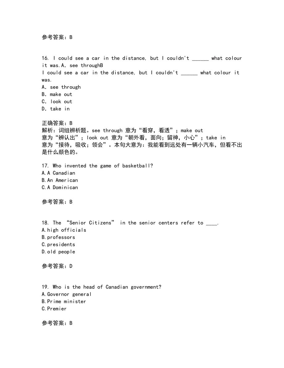 北京语言大学21春《英语国家概况》在线作业二满分答案_56_第4页