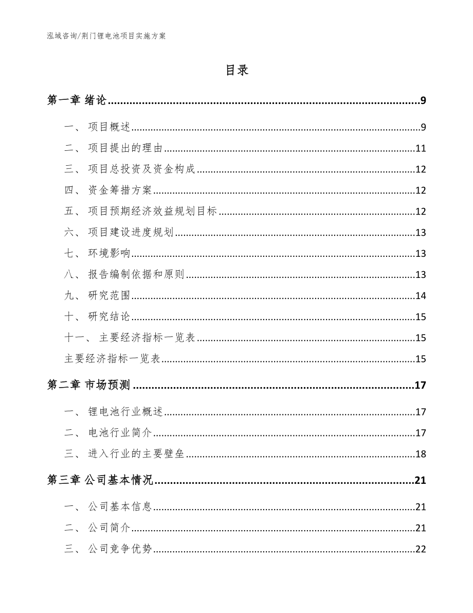 荆门锂电池项目实施方案（模板范本）_第2页