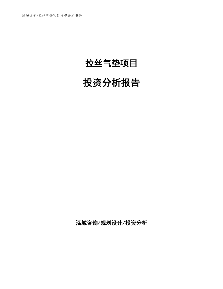 拉丝气垫项目投资分析报告_第1页