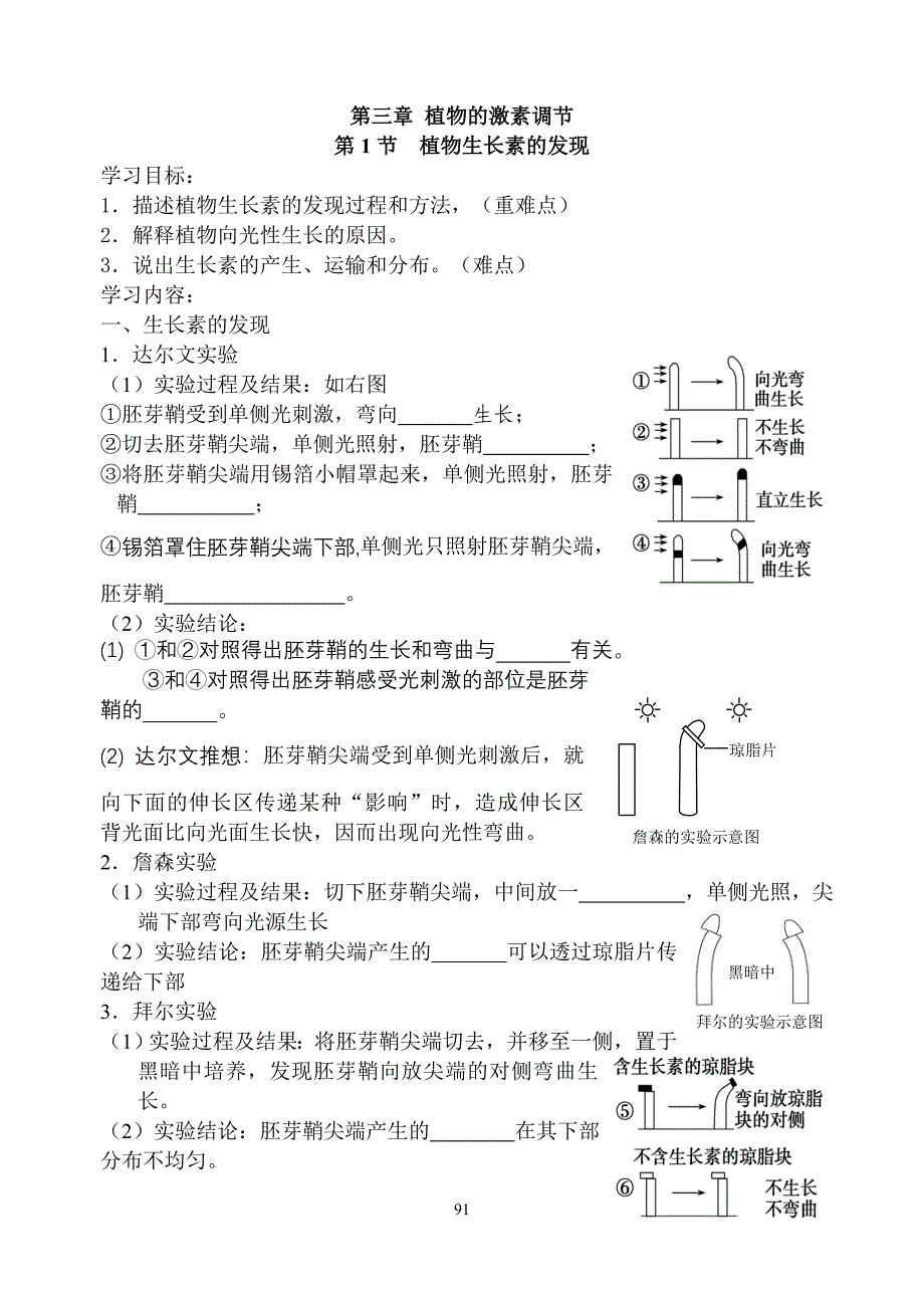 植物的激素调节学案.doc_第1页