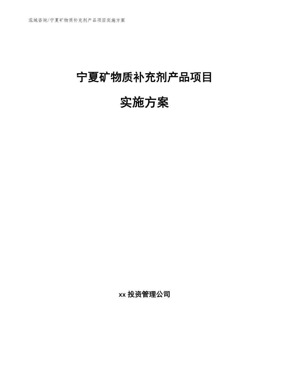 宁夏矿物质补充剂产品项目实施方案_第1页