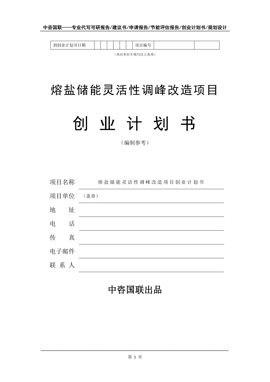 熔盐储能灵活性调峰改造项目创业计划书写作模板_第2页