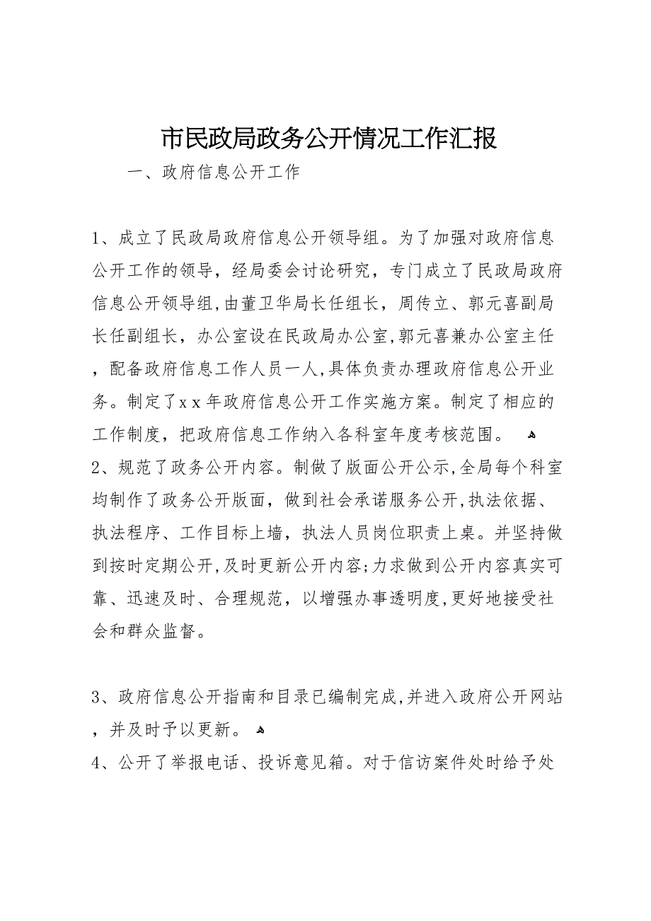 市民政局政务公开情况工作_第1页