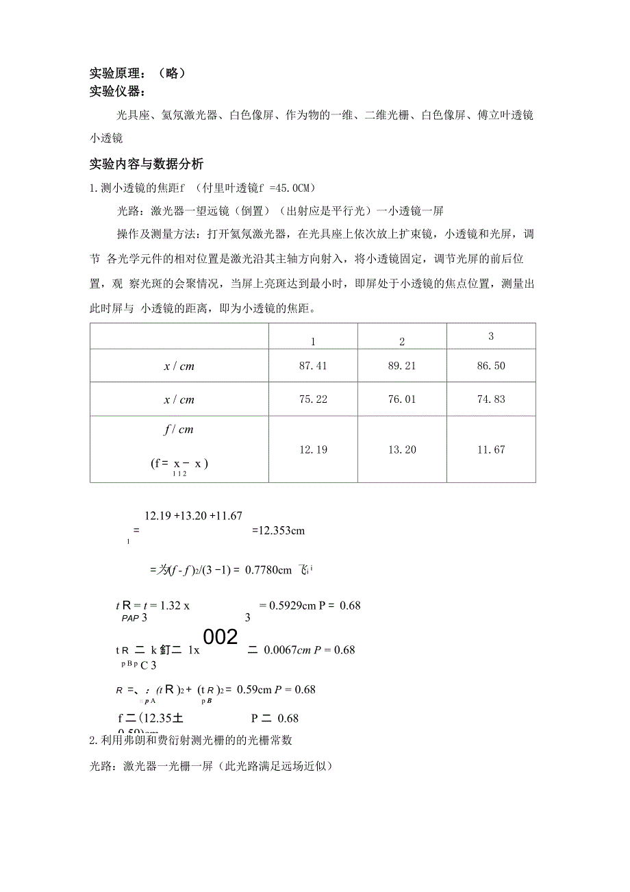 傅里叶光学实验报告_第1页