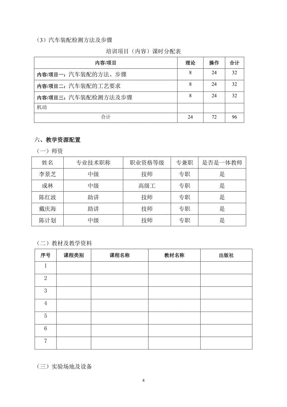 汽车装配四级-培训方案_第5页