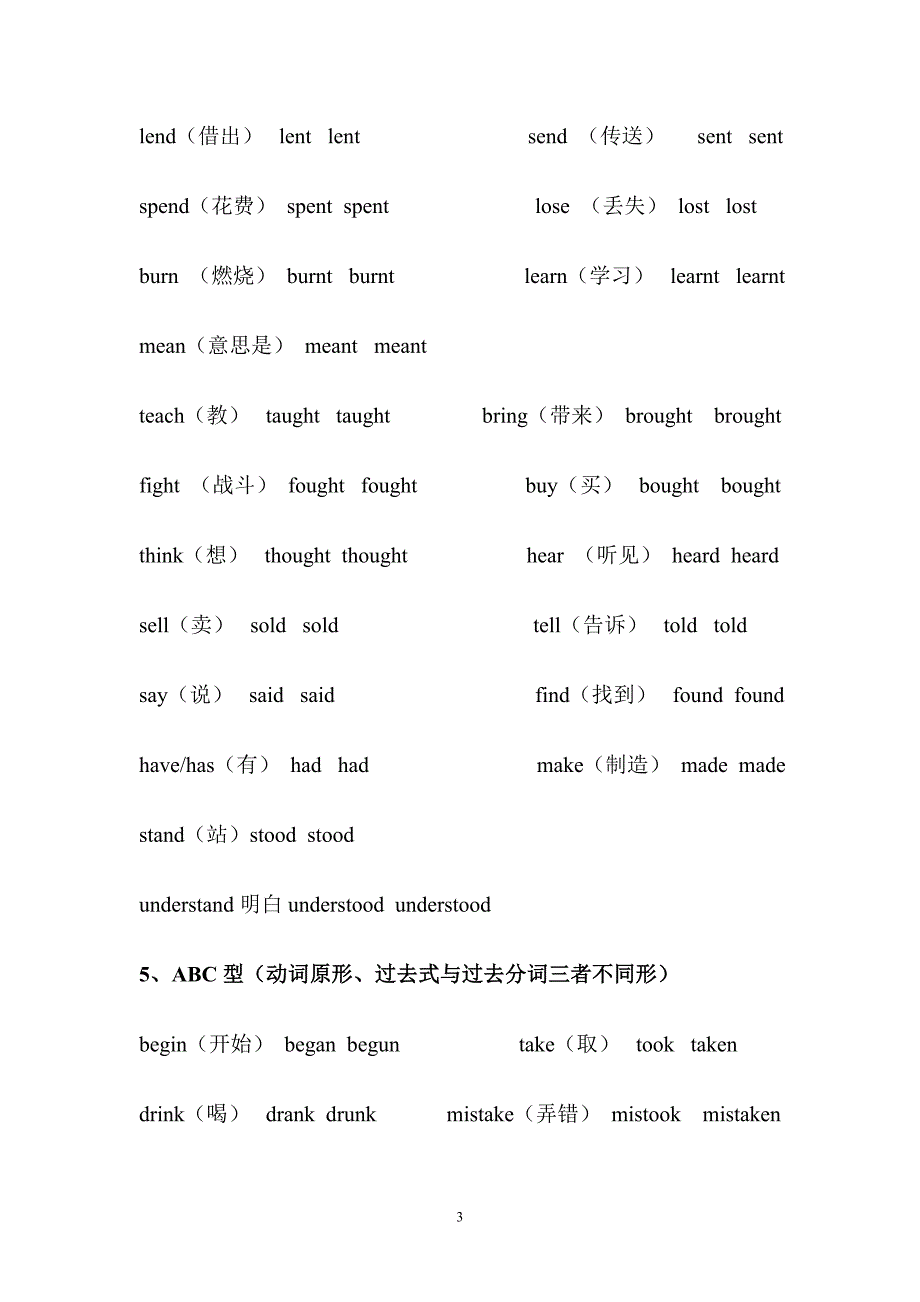 巧记初中英语不规则动词过去式_第3页