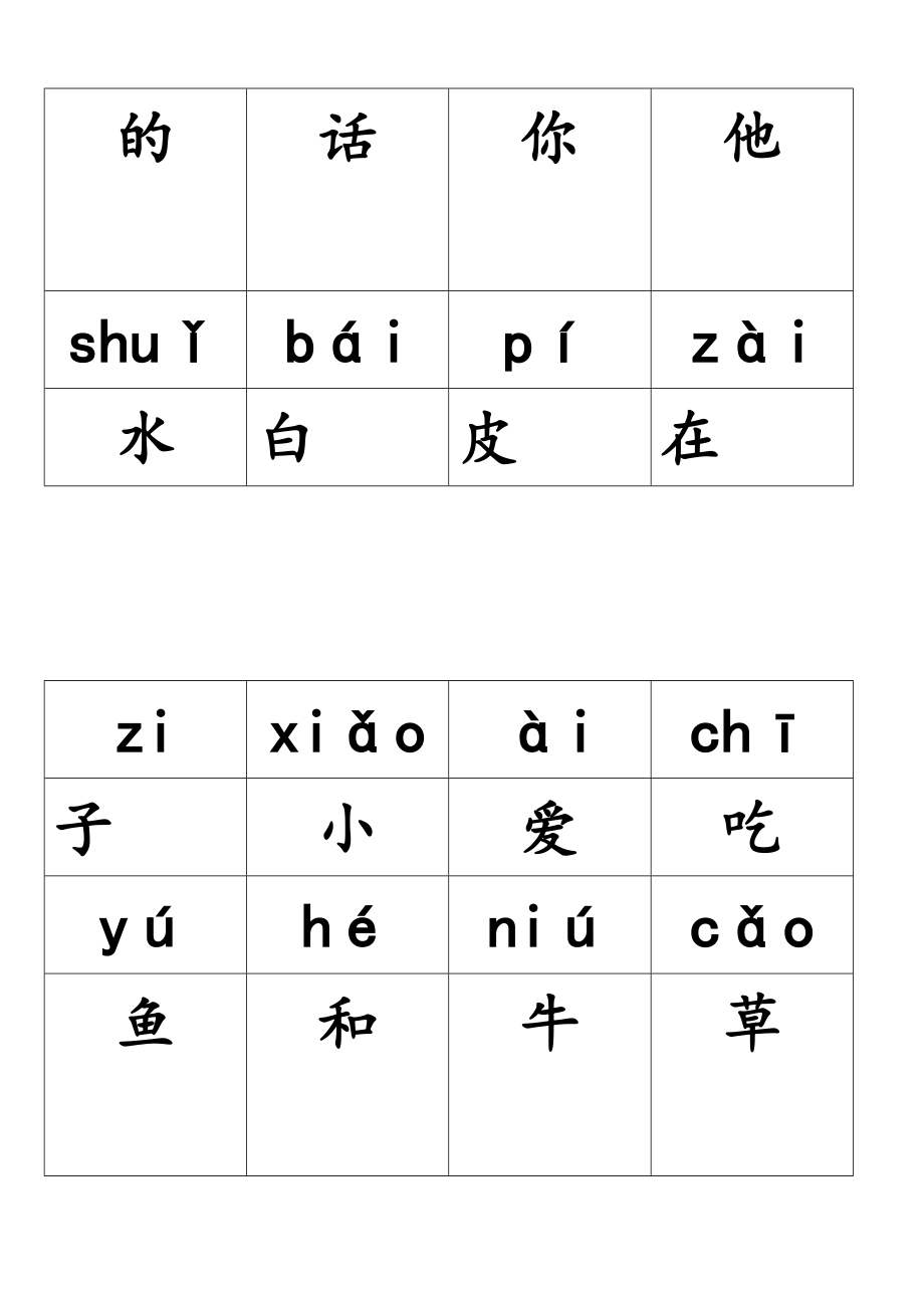 小学语文一年级(全册)带拼音生字表_第3页