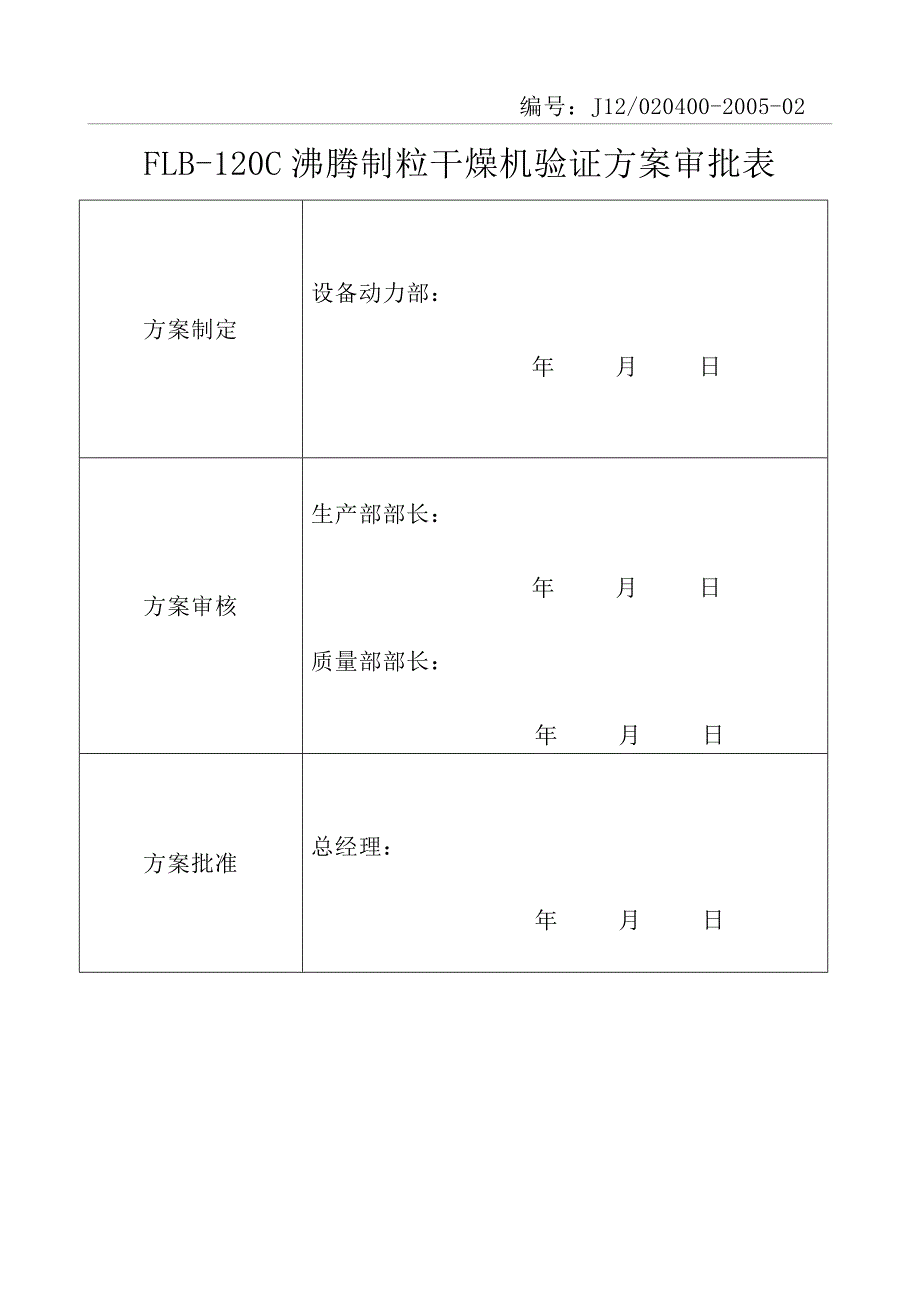 沸腾制粒干燥机验证方案DOC24页_第2页