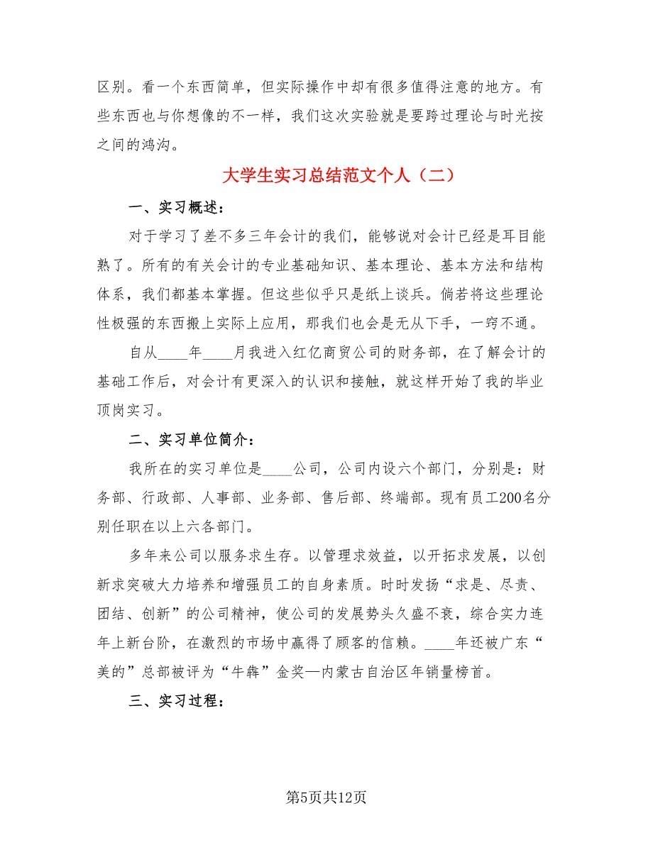 大学生实习总结范文个人（4篇）.doc_第5页