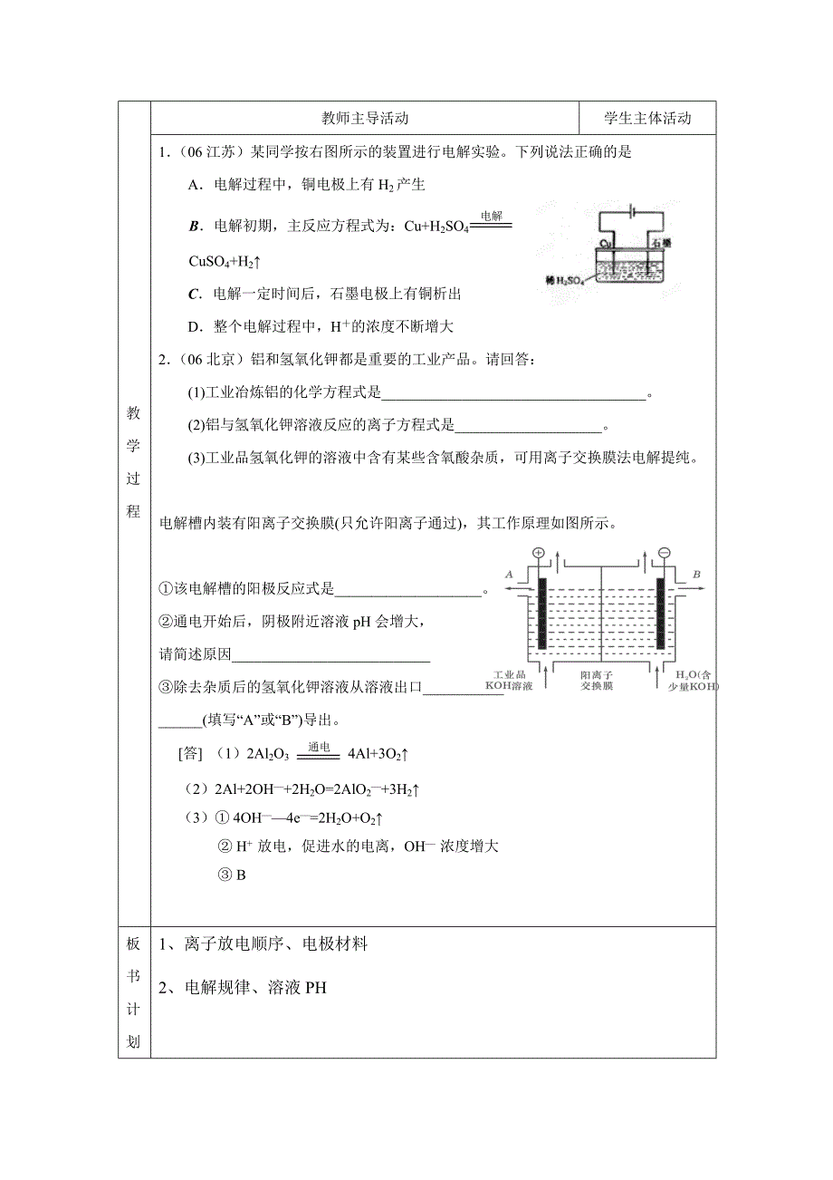 苏教版高中化学选修四1.2电解原理的应用参考教案_第4页