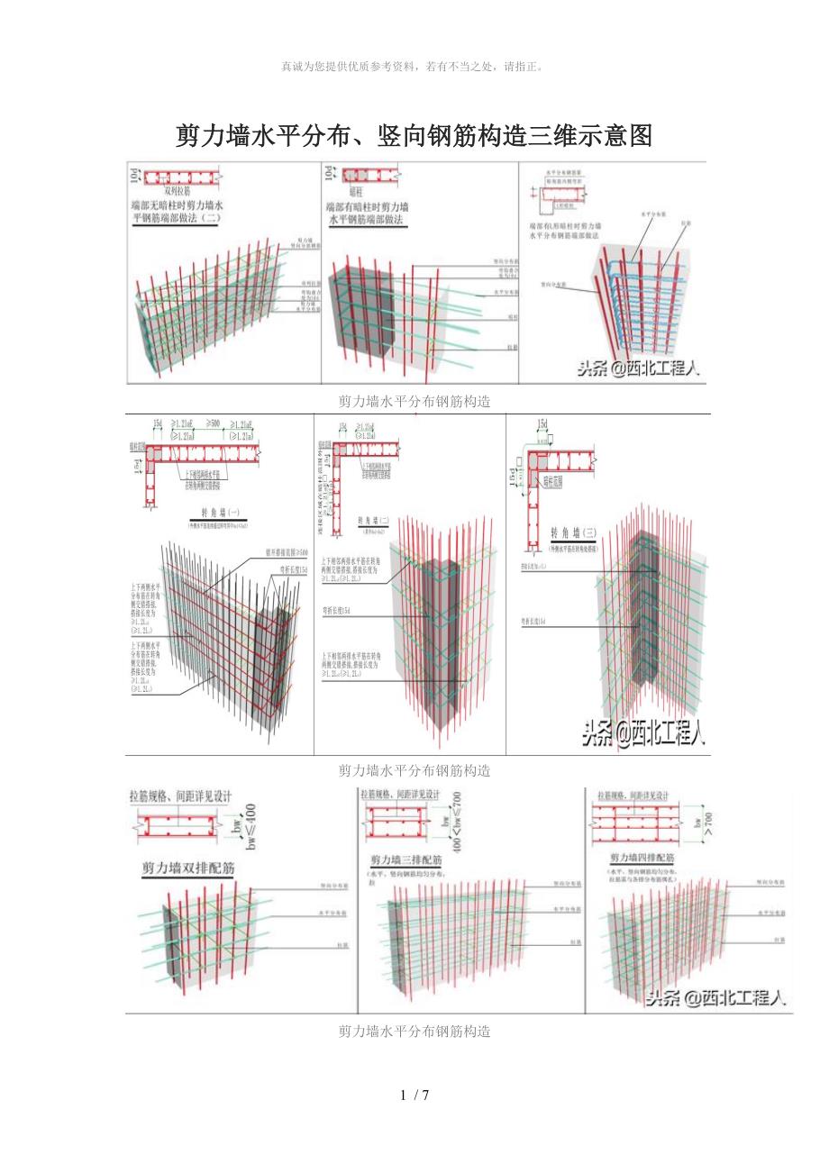 剪力墙水平分布、竖向钢筋构造三维示意图_第1页