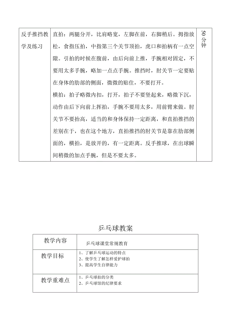 小学乒乓球课教案.doc_第2页