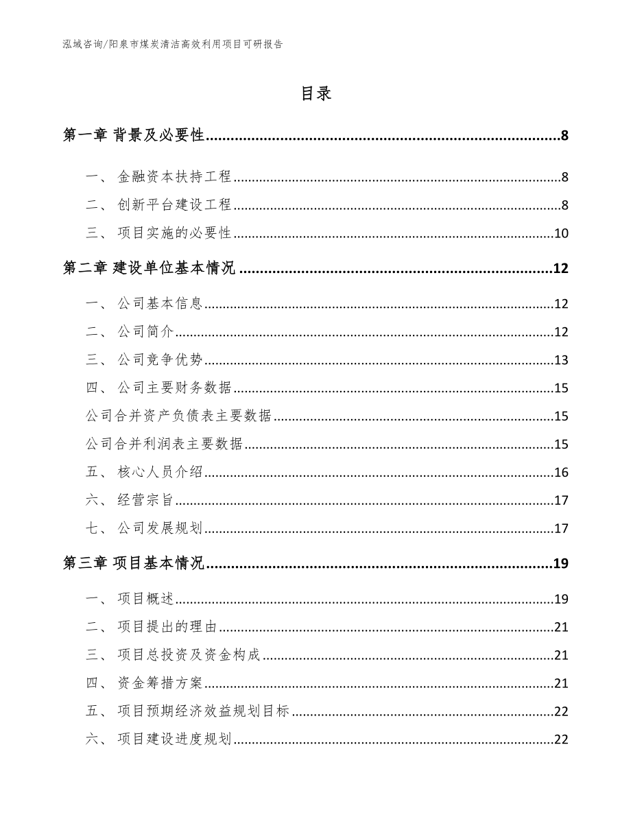 阳泉市煤炭清洁高效利用项目可研报告（参考范文）_第2页