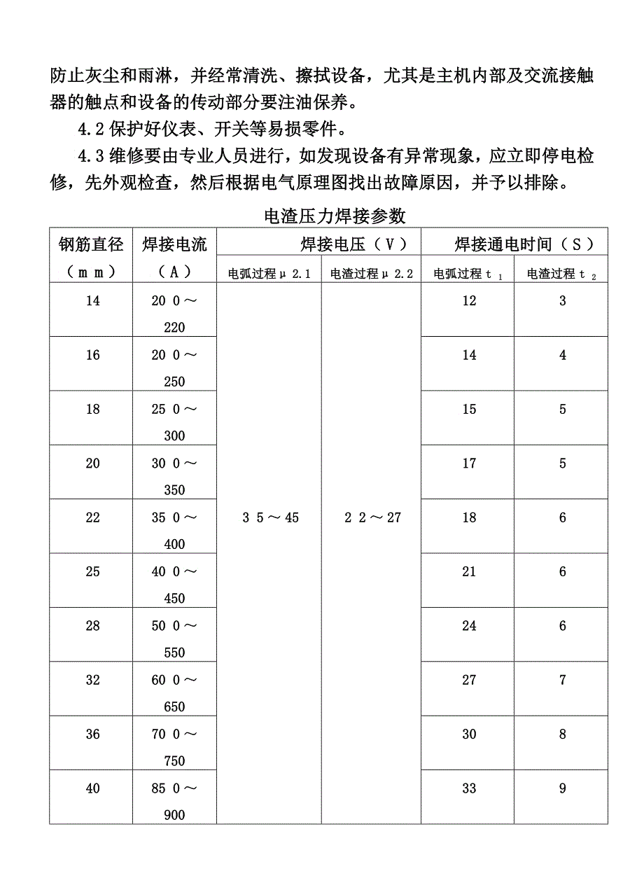 co钢筋电渣压力焊作业指导书四_第4页