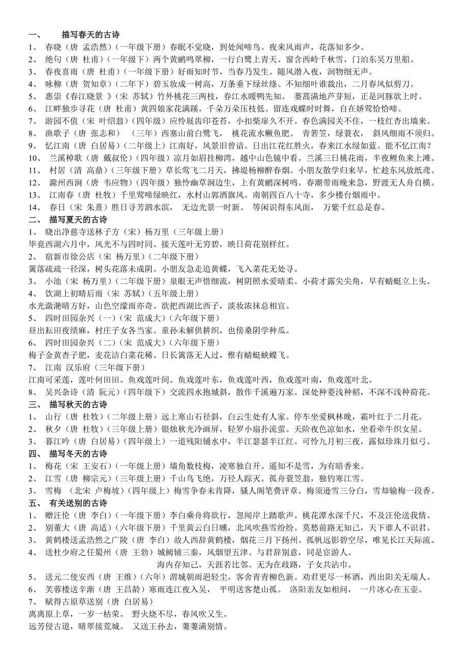 小升初语文古诗词分类汇总(25类全)_第1页