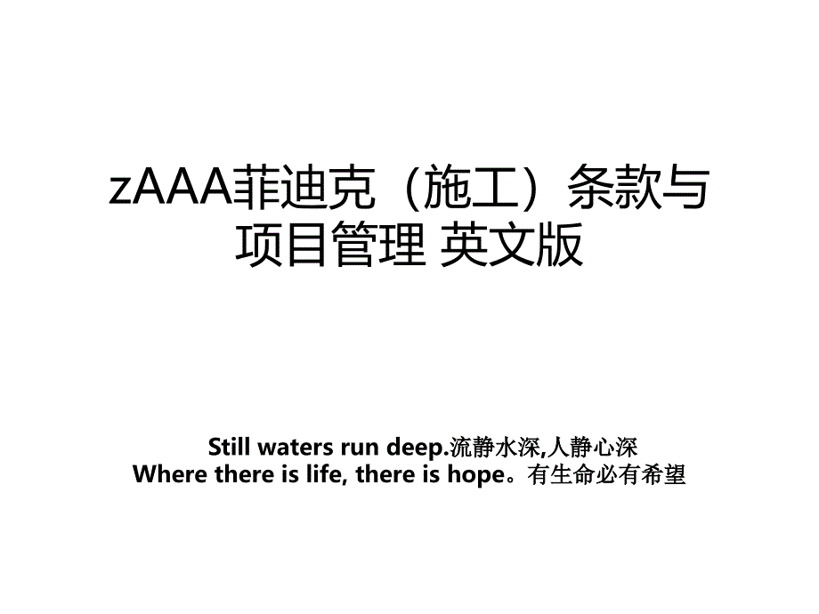 zaaa菲迪克（施工条款与项目 英文版_第1页