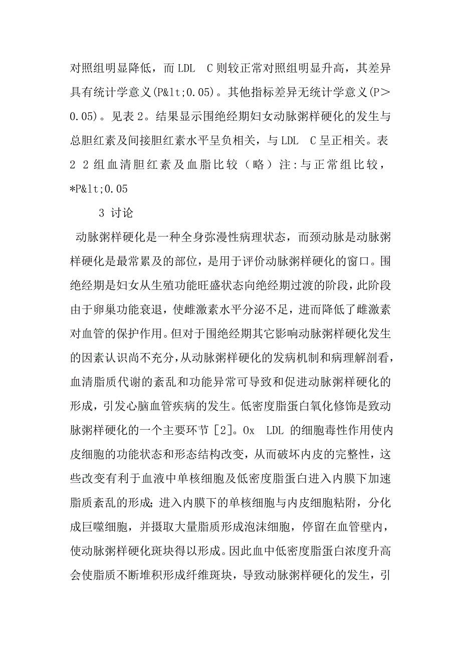 围绝经期妇女颈动脉粥样硬化与胆红素及血脂水平相关性研究.doc_第3页