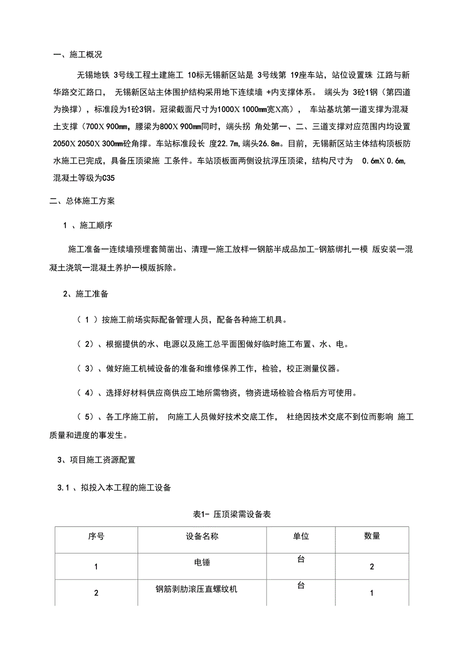 压顶梁技术交底_第1页