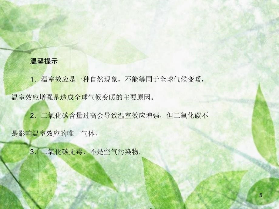 中考化学第一部分中考考点复习第四单元化学与社会发展第16讲化学与环境优质课件_第5页