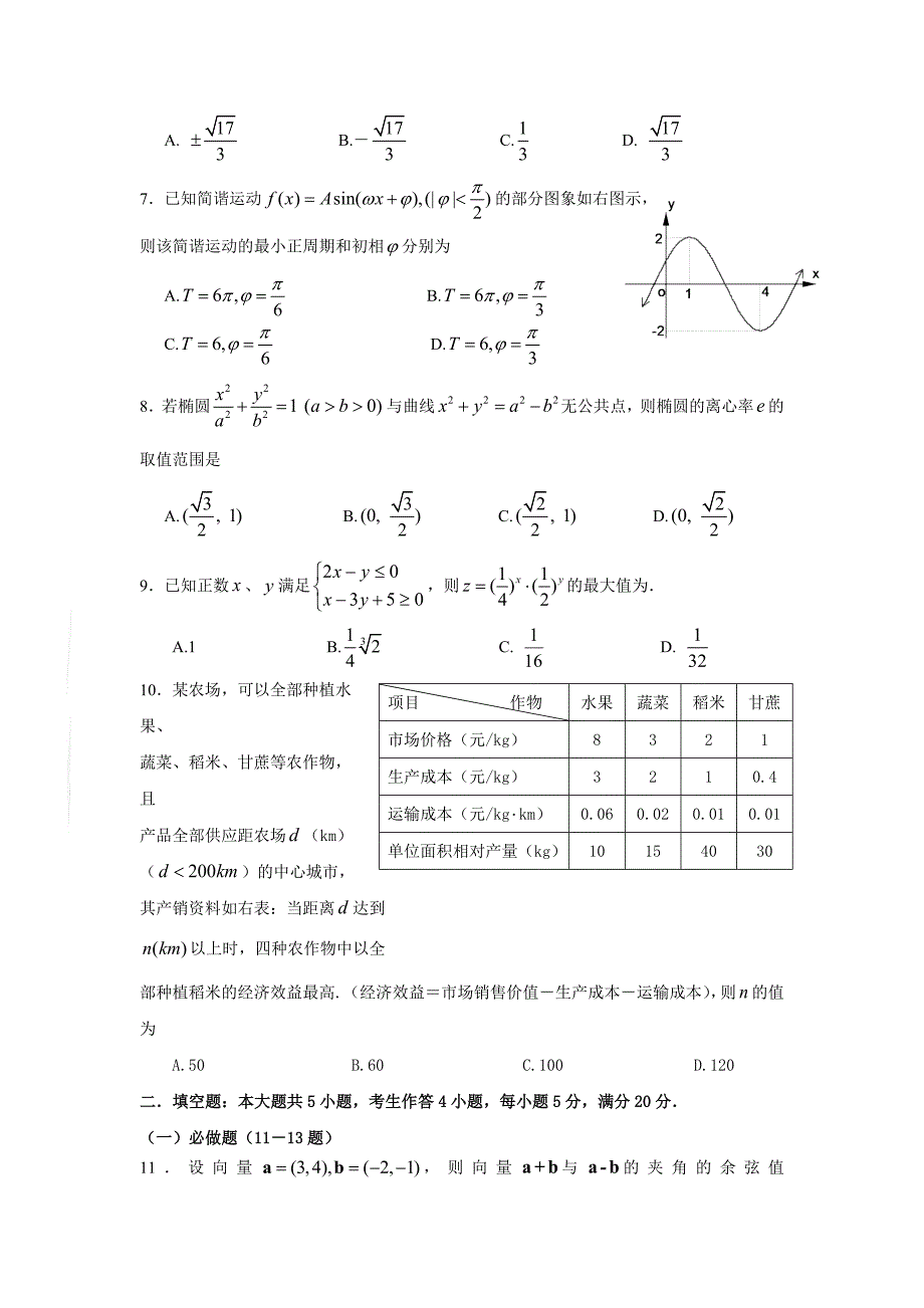 揭阳市高三第二次高考模拟考试数学文_第2页