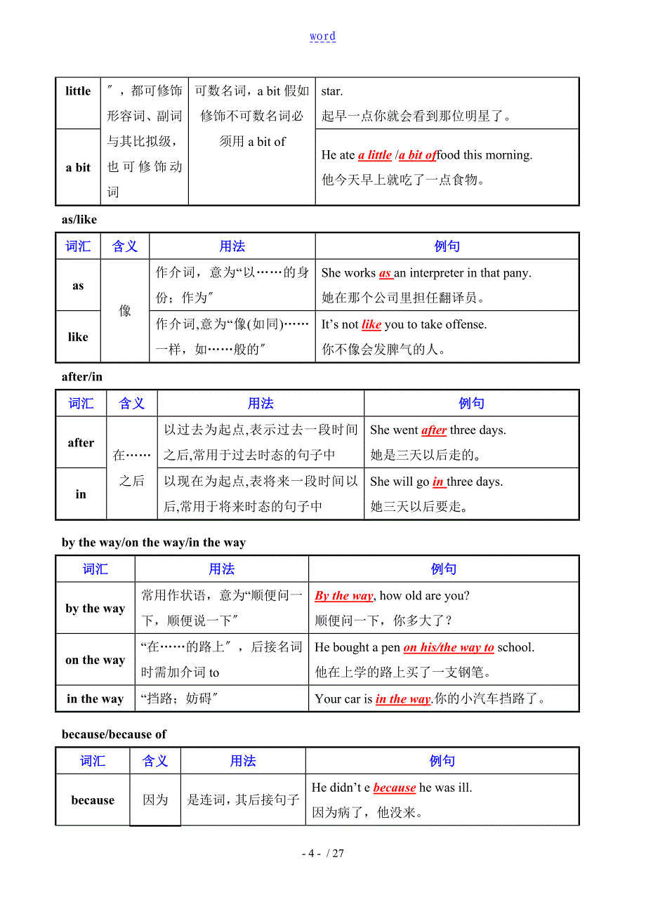 中学考试英语易混词汇辨析_第4页