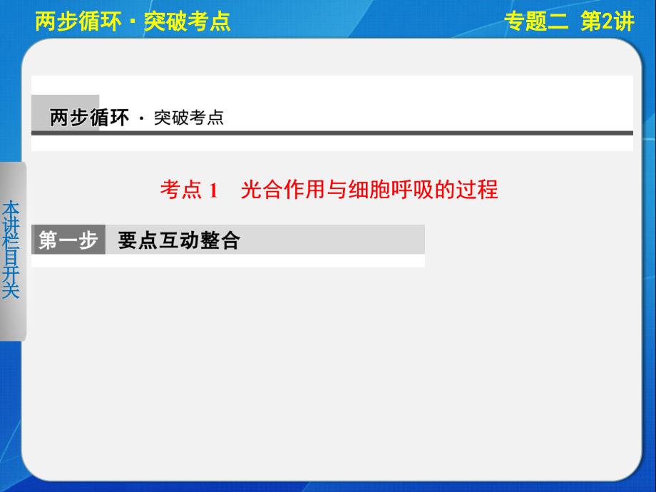 二轮专题突破：光合作用与细胞呼吸课件_第4页