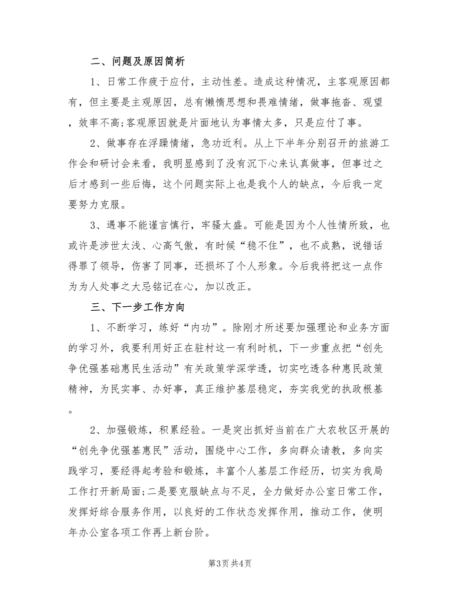 2022年旅游局个人年终工作总结_第3页