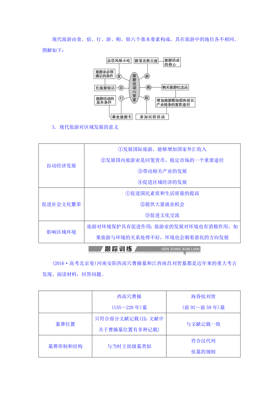 精品高考地理大一轮复习文档：选修3　旅游地理 第40讲 现代旅游及其作用旅游资源 Word版含答案_第2页