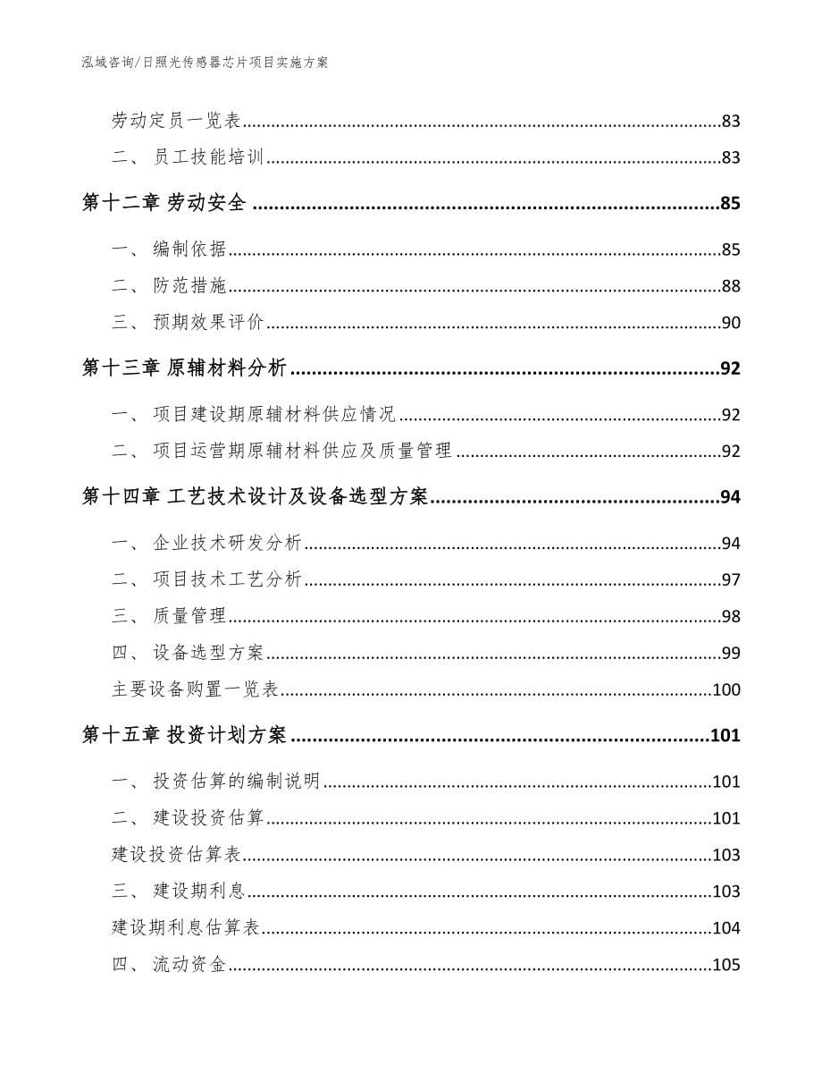 日照光传感器芯片项目实施方案【范文参考】_第5页