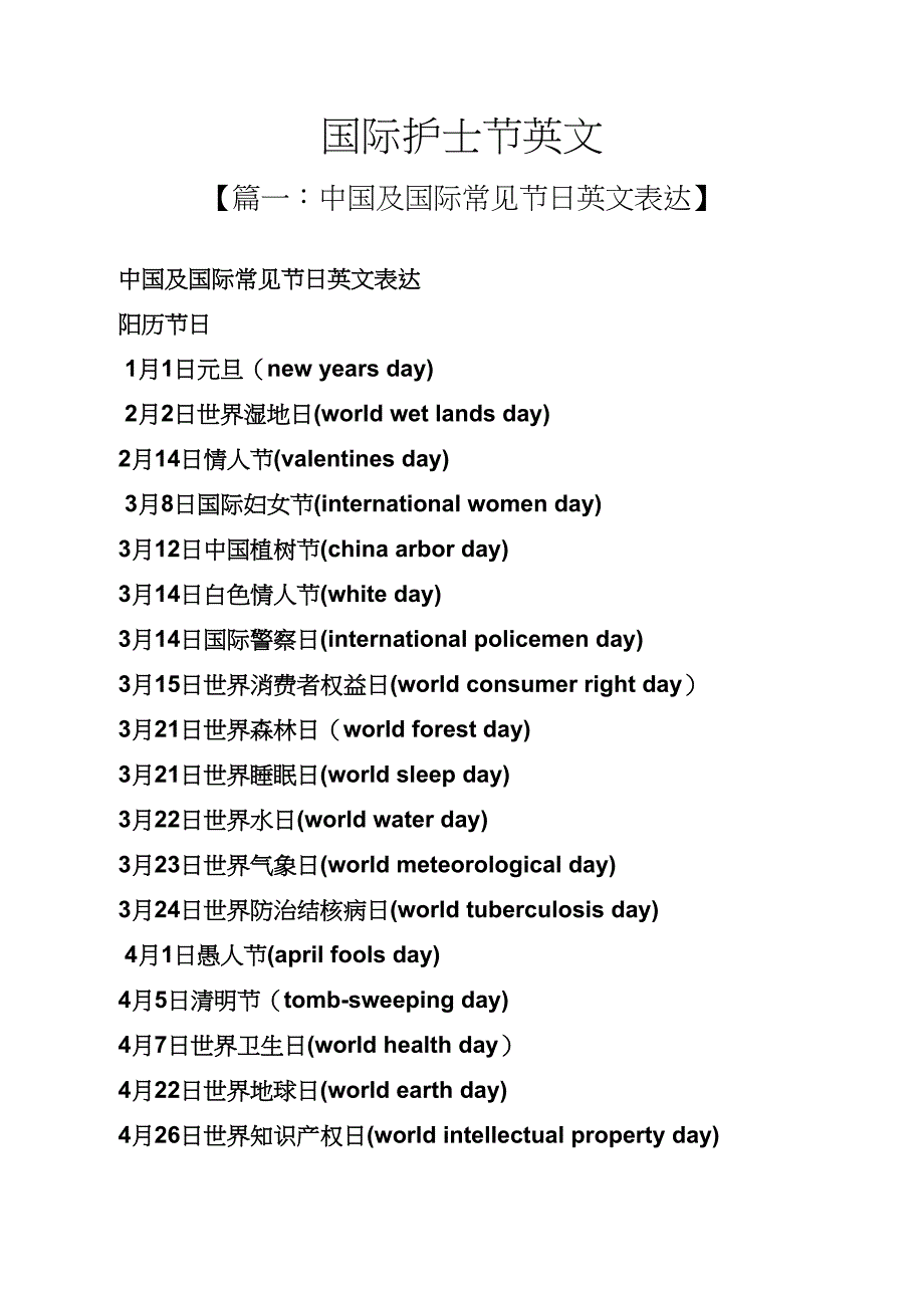 国际护士节英文_第1页