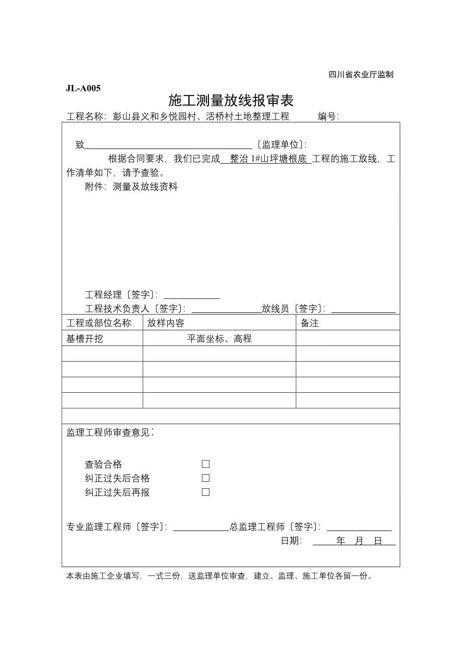 彭山县义和乡悦园村、活桥村土地整理项目监理表格（Word版）.doc_第5页