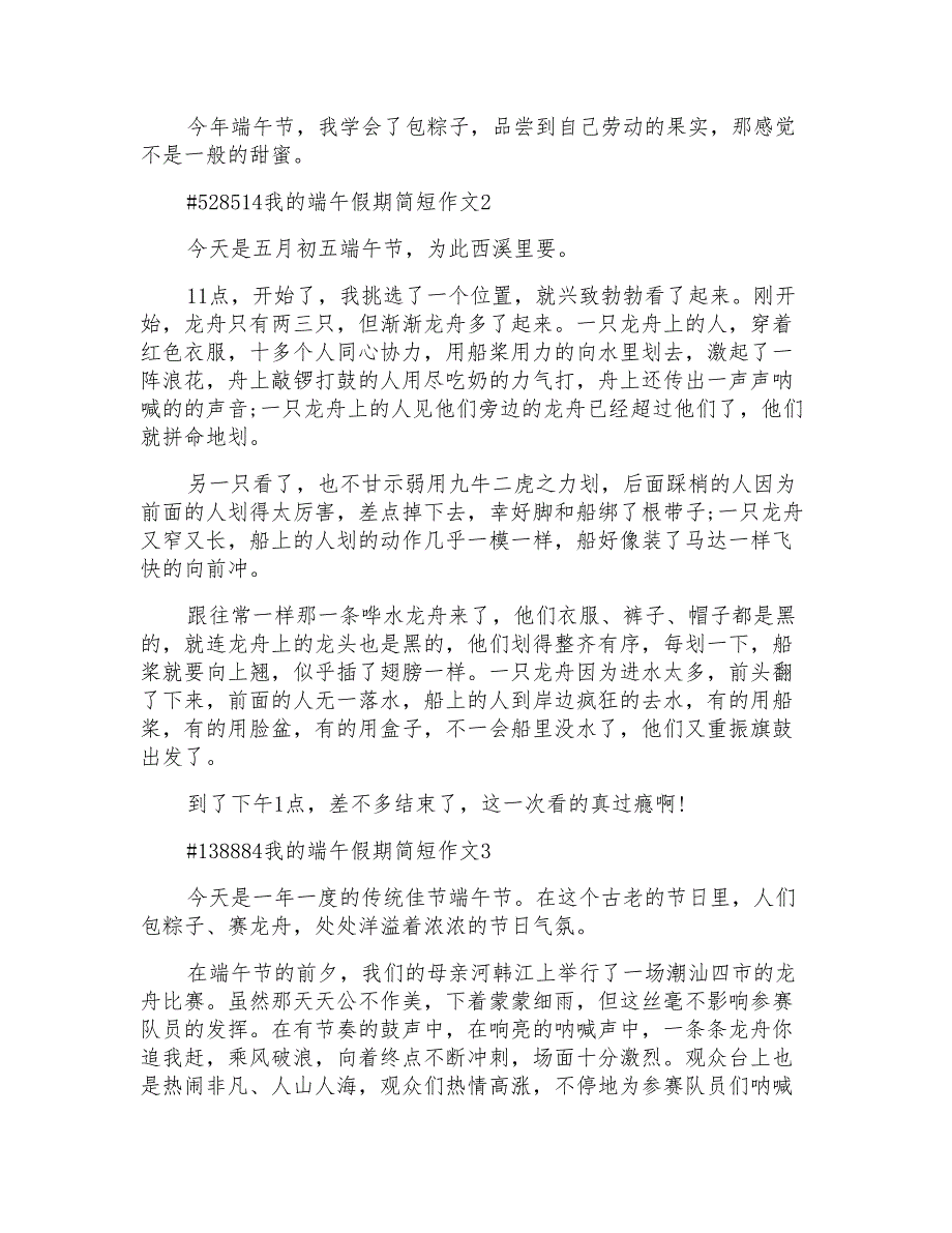 我的端午假期简短作文6篇例文_第2页