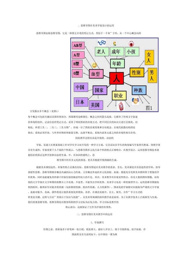 思维导图在美术学案设计的运用