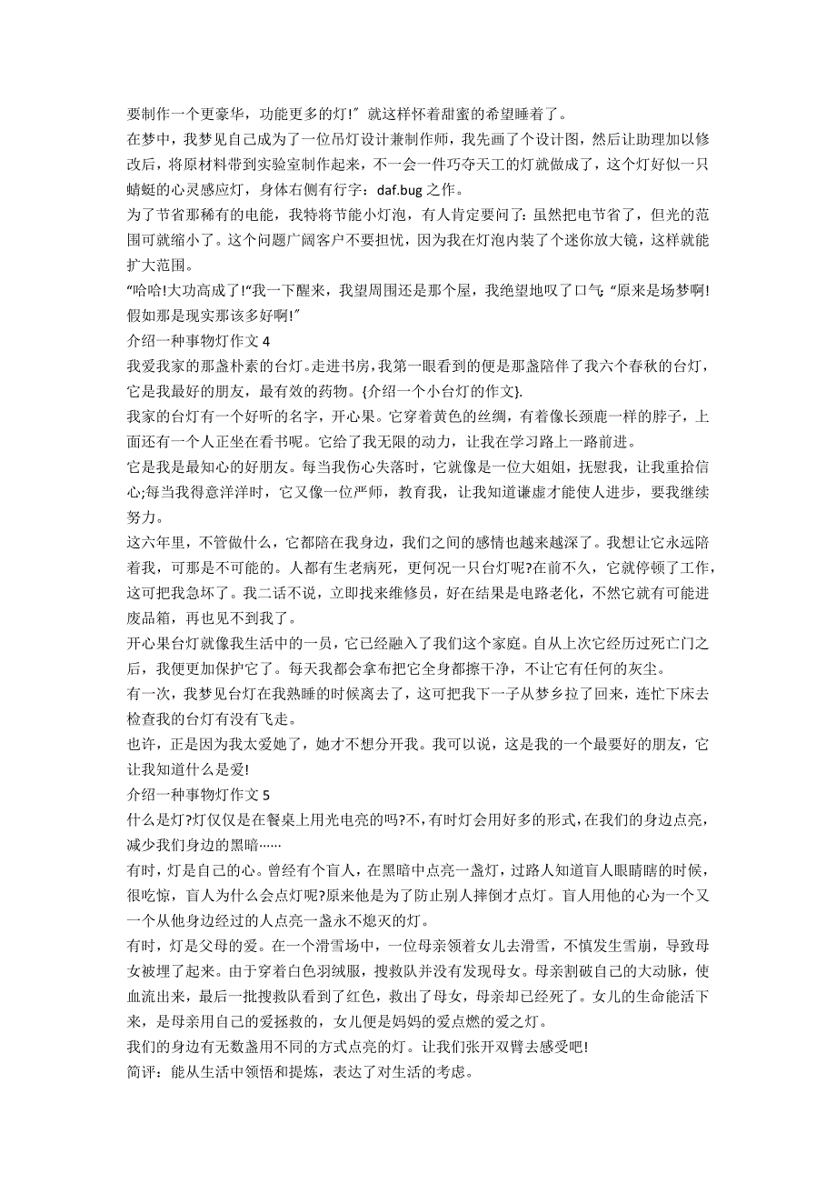 介绍一种事物灯五年级作文10篇_第2页