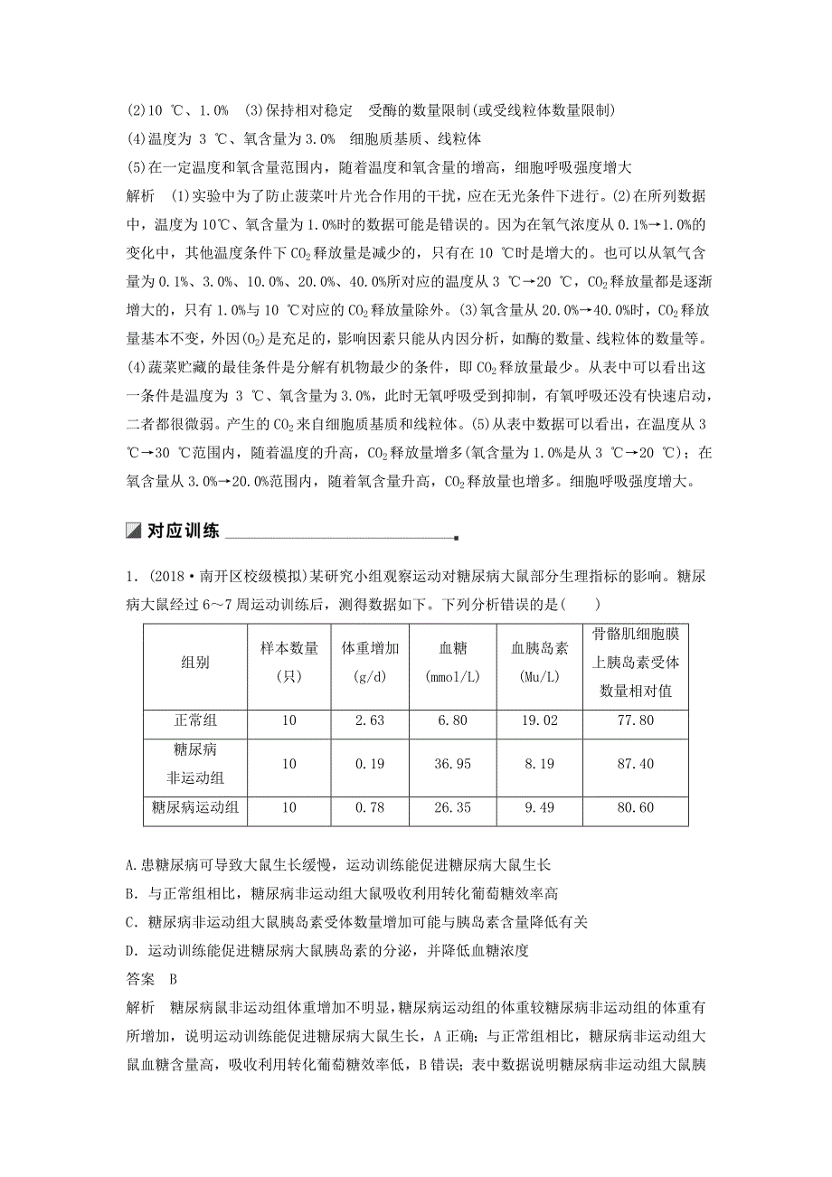 江苏专用2022高考生物二轮复习第二篇保分2重温解题模型题型3表格分析类学案_第3页