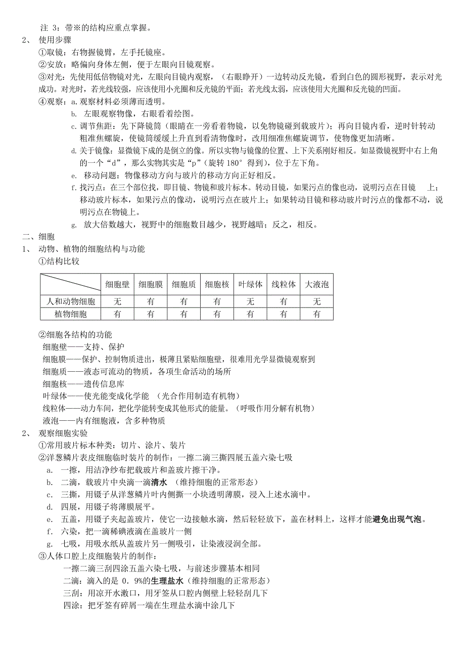 人教版七年级生物上册重点知识总结.docx_第3页