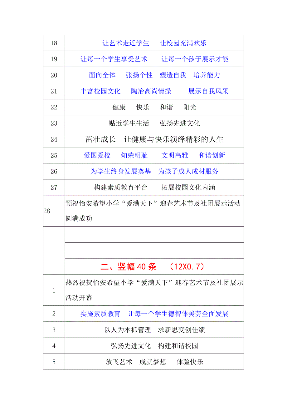 怡安希望小学条幅标语_第2页