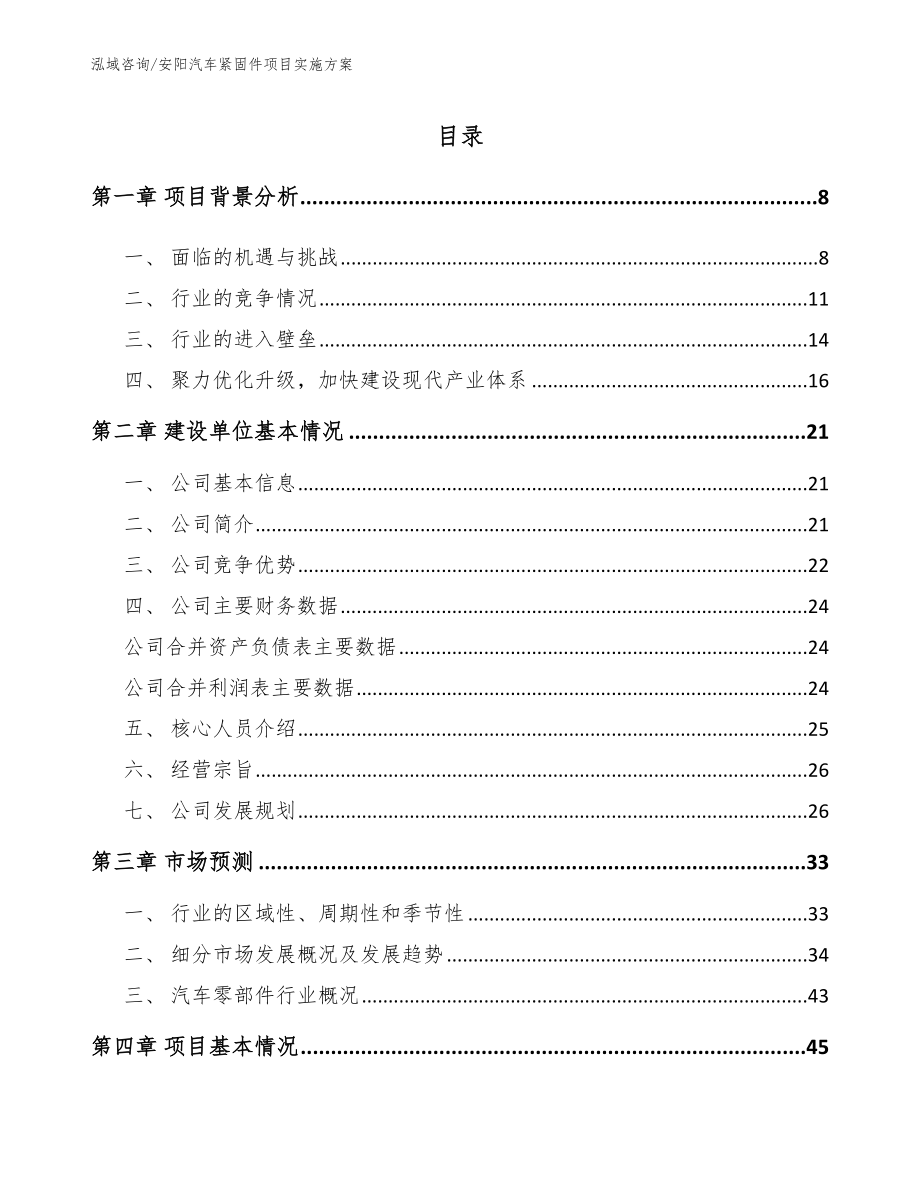 安阳汽车紧固件项目实施方案_参考模板_第2页