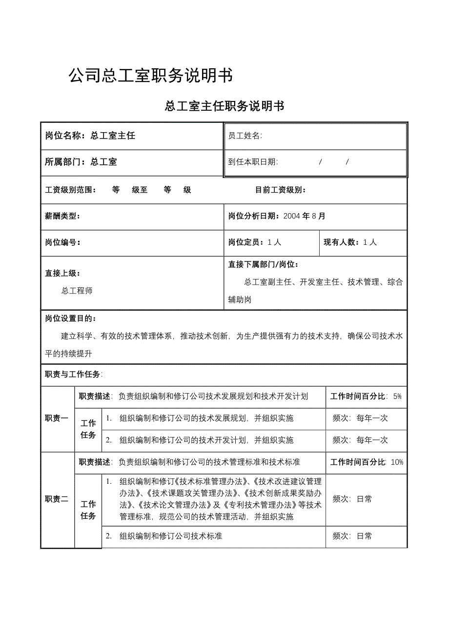 公司总工室职务描述_第1页