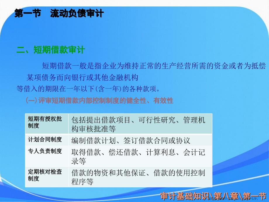 审计基础知识高教第二版课件第八章负债审计_第4页