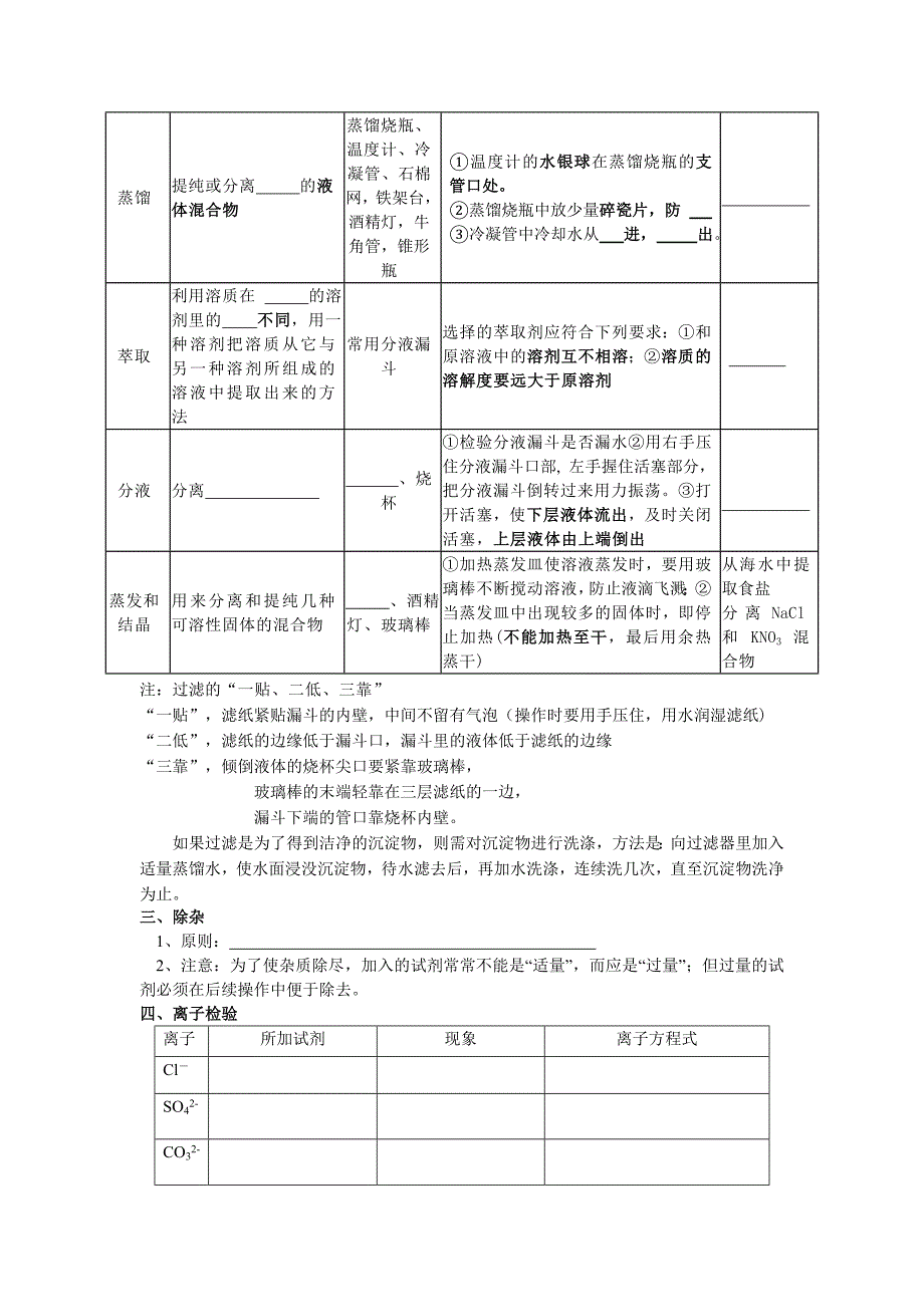 新课教学案归纳与整理化学实验基本方法_第2页