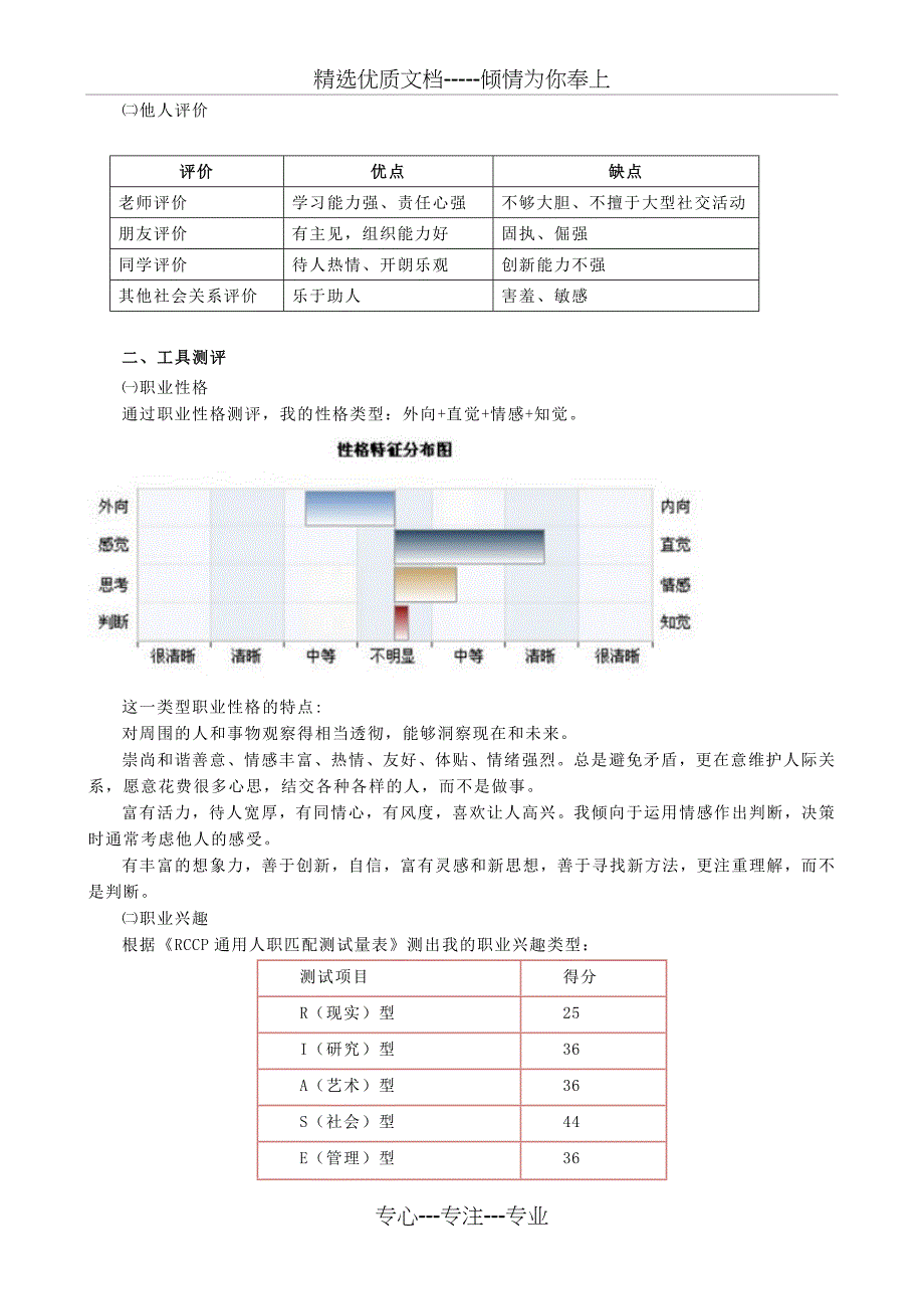 大学生职业生涯发展规划书模板_第2页