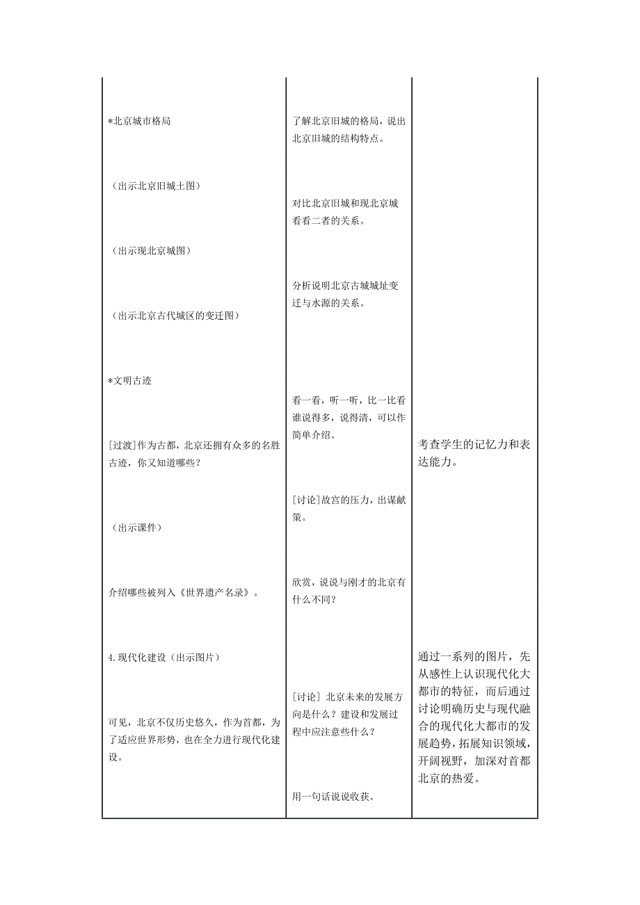 新人教版初中地理八年级下册精品教案：北京2_第3页